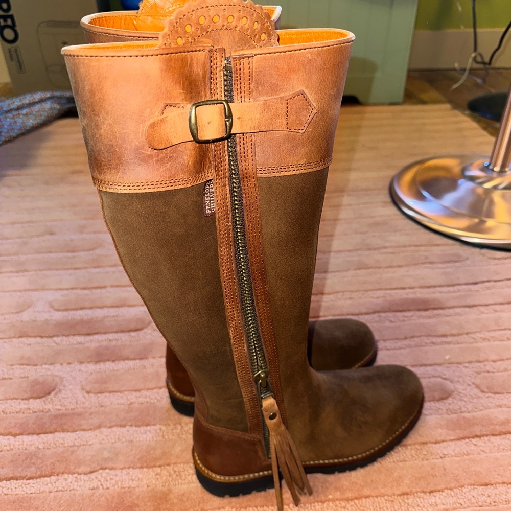 Penelope Chilvers Long Tassle Boots GENEROUS CALF - Tan! - Picture 4 of 10